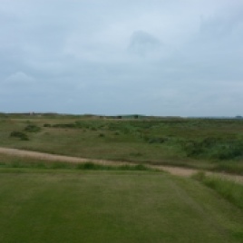 The view from the 3rd tee. This short par four dog-legs left to right, with out-of-bounds hugging the right-hand side of the hole for it's entire length.