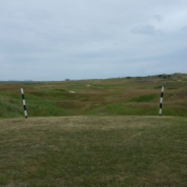 The view from the fairway side of the 'goal posts' looking back down towards the 5th tees.