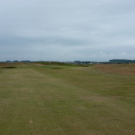 The view from the 5th fairway further along, showing three of the five bunkers sited short of the green.