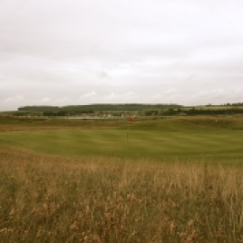 The view of the 5th green from the left-hand rough.