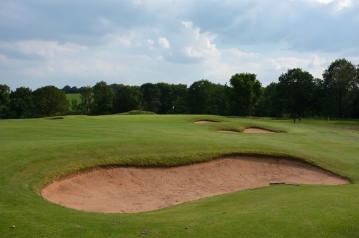 The view from the 14th fairway from just in front of the cross bunker.