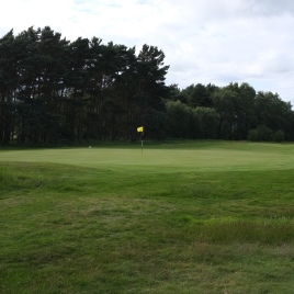 The view of the 6th green from back left.